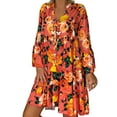 thumbnail image 3 of DYMADE Loose 3/4 Sleeve Mini Print Floral Summer Women Dress, 3 of 4