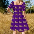 thumbnail image 3 of Vestido morado de manga corta con tigre de fútbol vestidos largos con velo vestidos de noche de lujo para mujer vestido de noche para mujer 2025, 3 of 6