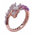 thumbnail image 1 of Anillo de diamantes con grifo dominante Europa y Estados Unidos Anillo bicolor chapado en oro rosa de 18 quilates, 1 of 1