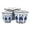 Blue & White - Round Fluted, variant on Galt International Green & White Floral Porcelain Ceramic Decorative Flower Pot 8"/6"/4.5" Garden Pots Chinese Asian Design - Set of 3 Green Fluted