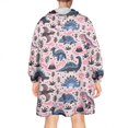thumbnail image 2 of Wearable Oversized Blanket,Pink Dinosaurs Plants Pattern Wearable Blanket Hoodie for Adults,Cozy Hooded Blankets with Super Pockets,Super Warm Fuzzy Pullover for Women & Men, 2 of 6