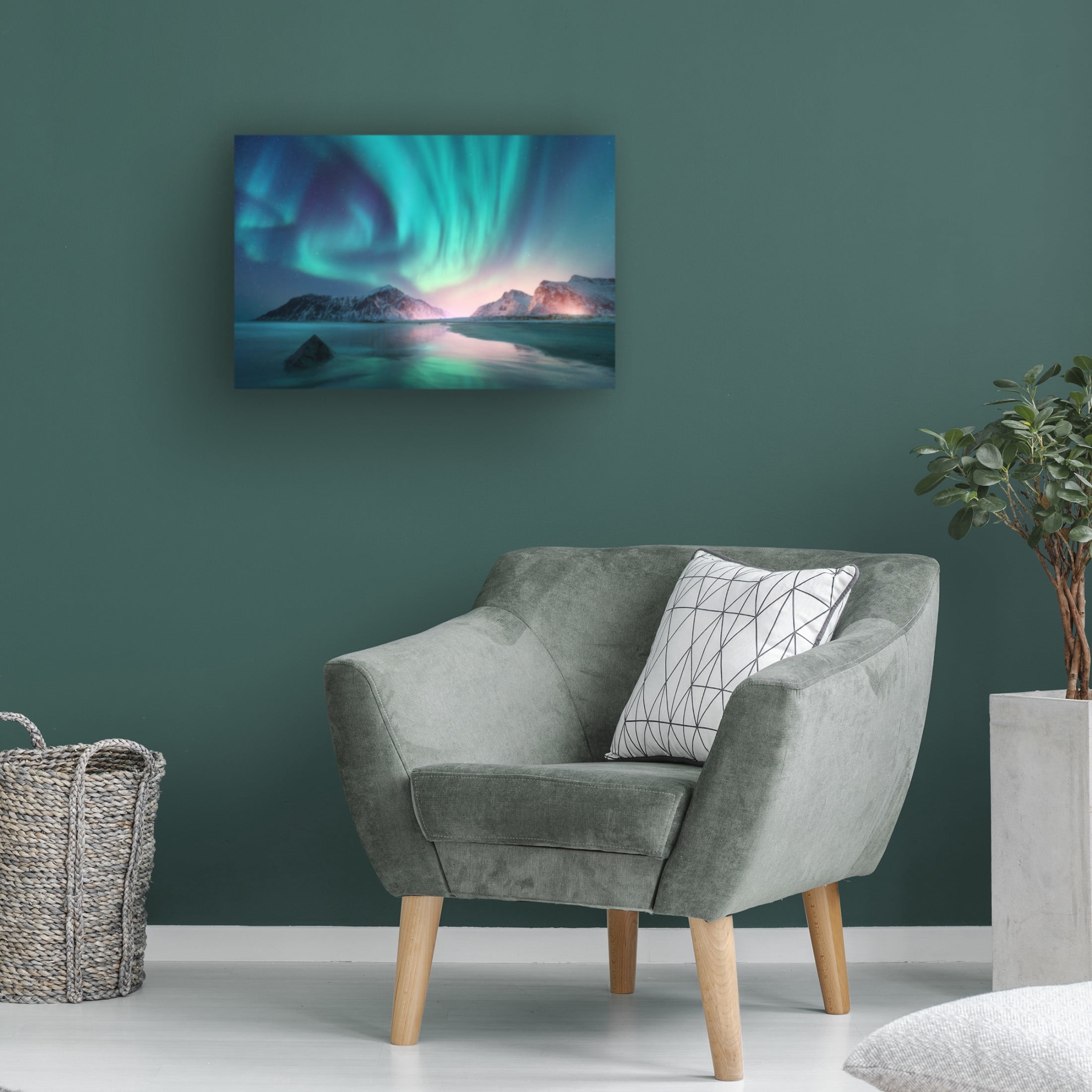 Canvas Wall Art - Incado 'Northern Lights' Wall Art for Living Room, Bedroom, or Office Décor by Trademark Fine Art - 19 x 12 Inches