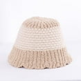 thumbnail image 3 of CoCopeaunts Womens Bucket Hats Knit Splicing Color Autumn Winter Hat Warm Fashion Visors Foldable Basin Hat for Gift Ruffle Brim, 3 of 8