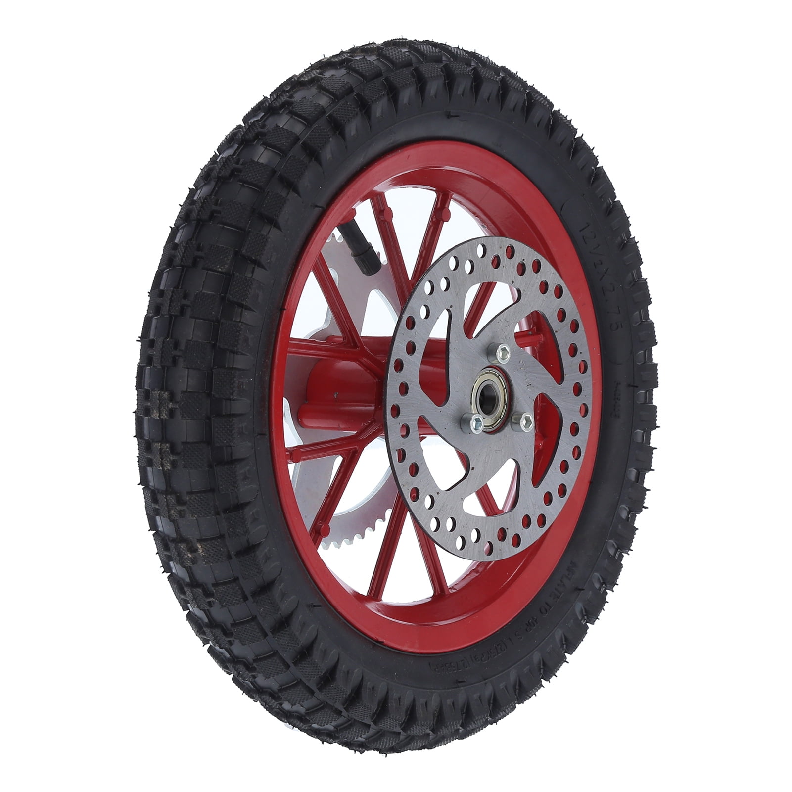 Bike Pocket Cycle Accessories 12.5x2.75in Mini Bicycle Rear Wheel Anti Skid Rubber Steel Alloy For 47cc 49cc 2 Stroke Dirt BikeRed