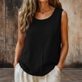 thumbnail image 2 of XuJwPNcy Tank Tops for Women Lightweight Sleeveless Cotton Linen Tee Tshirts Summer Casual Summer Beach Vacation Clothes, 2 of 6