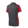 thumbnail image 6 of Sport-Tek Ladies Colorblock Micropique Sport Wick Polo-S (Iron Grey/ True Red), 6 of 6