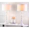 thumbnail image 2 of Safavieh Lighting Collection Mamie Cream Candlestick 33-inch Bedroom Living Room Home Office Desk Nightstand Table Lamp (Set of 2) - LED Bulbs Included, 2 of 4