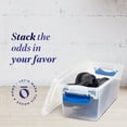 thumbnail image 2 of Homz 7.5qt Latching Plastic Storage Container, Clear/Blue, Set of 5, 2 of 8