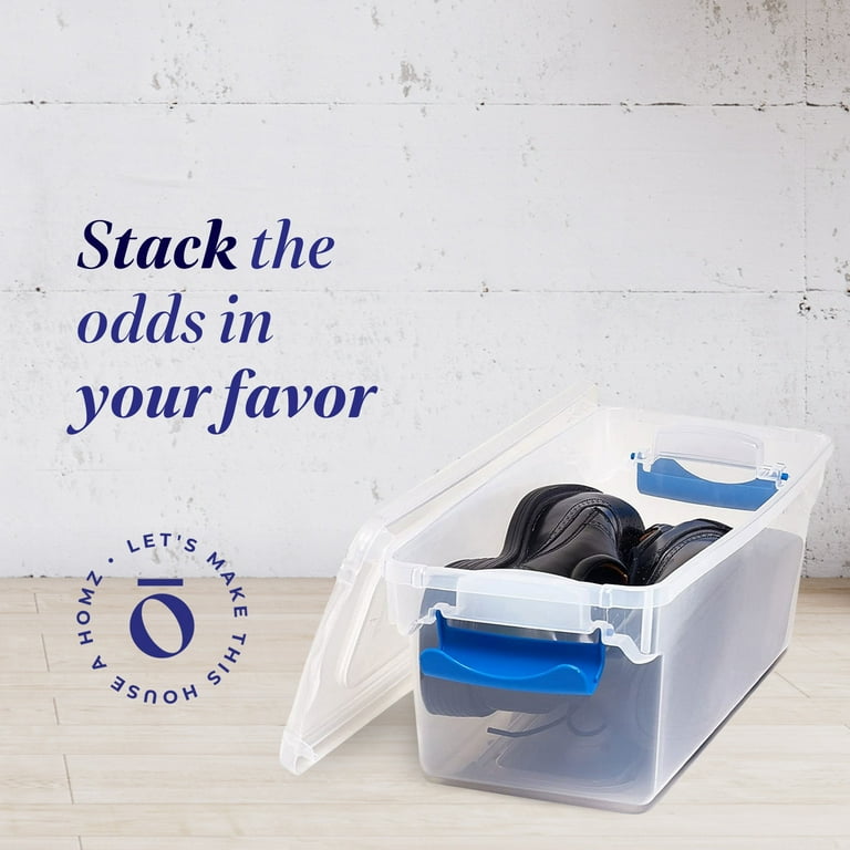 Homz 7.5qt Latching Plastic Storage Box Bin with Lid, Clear Homz 7.5qt Latching Plastic Storage Box Bin with Lid, Clear