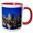 Red/White, variant on 3drose, Canada, British Columbia, Victoria, Twilight Inner Harbor., 15oz Two-tone Black Mug