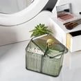 thumbnail image 4 of Cotton Swabs Dispenser 3 Grids Cotton Swabs Holder with Clear Lid Cosmetic Simple Type Cotton Pad H, 4 of 5