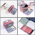 thumbnail image 4 of Neceser de viaje de 27 x 11 x 17 cm para mujer, neceser de maquillaje portátil, neceser organizador de gran capacidad con tres compartimentos separados ER, 4 of 5
