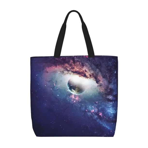 Balery Planets Stars And Galaxies Bolsa de Mano para Mujeres con Cremallera, Bolsa de Gimnasio con Compartimentos, Bolsa para Laptop, Bolsa para Trabajo