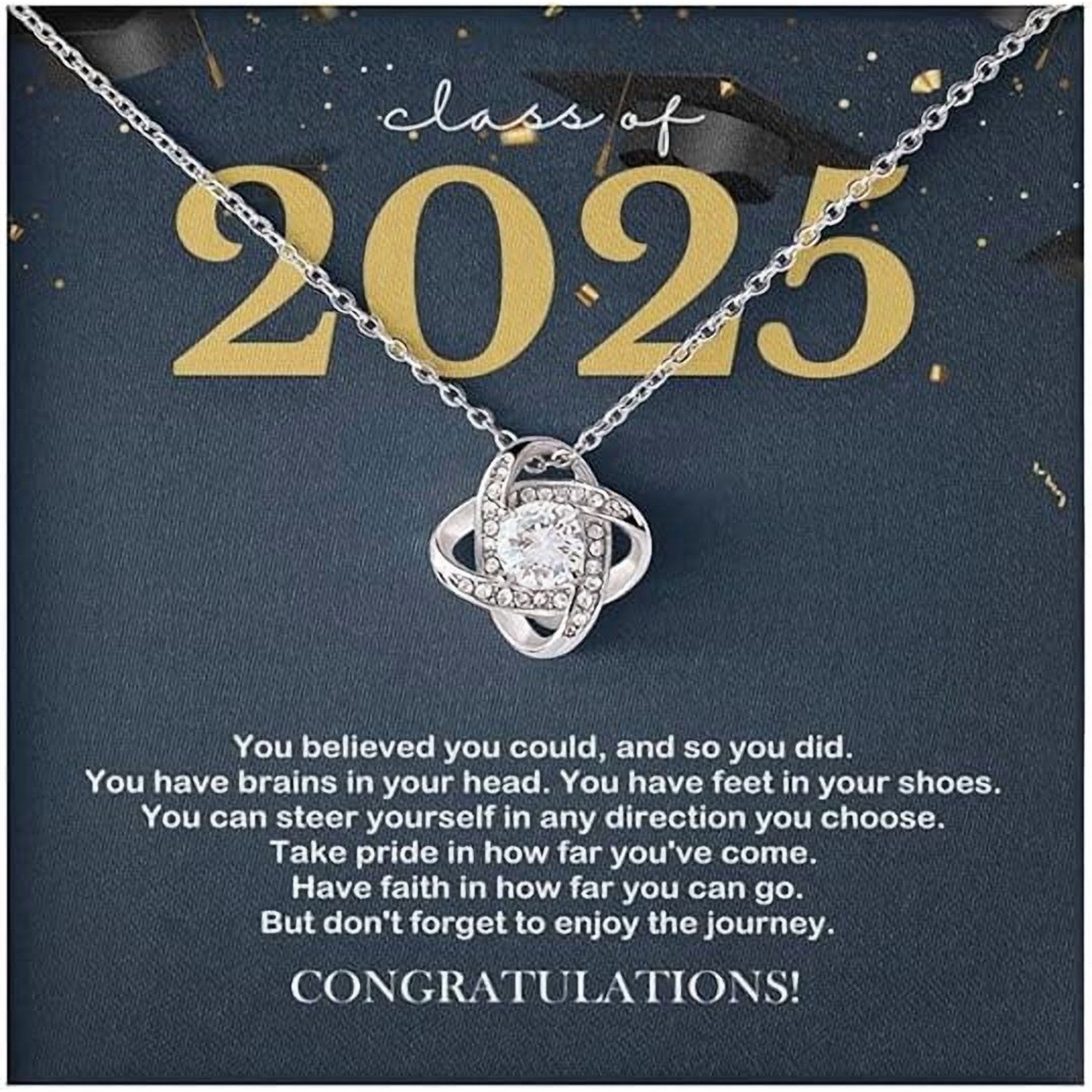 Graduation Gift Ideas for Class of 2025 University College High School Necklace Collection, Graduation Jewelry Gift for Daughter, Necklace for Daughter from Mom and Dad with Message Card and Gift Box