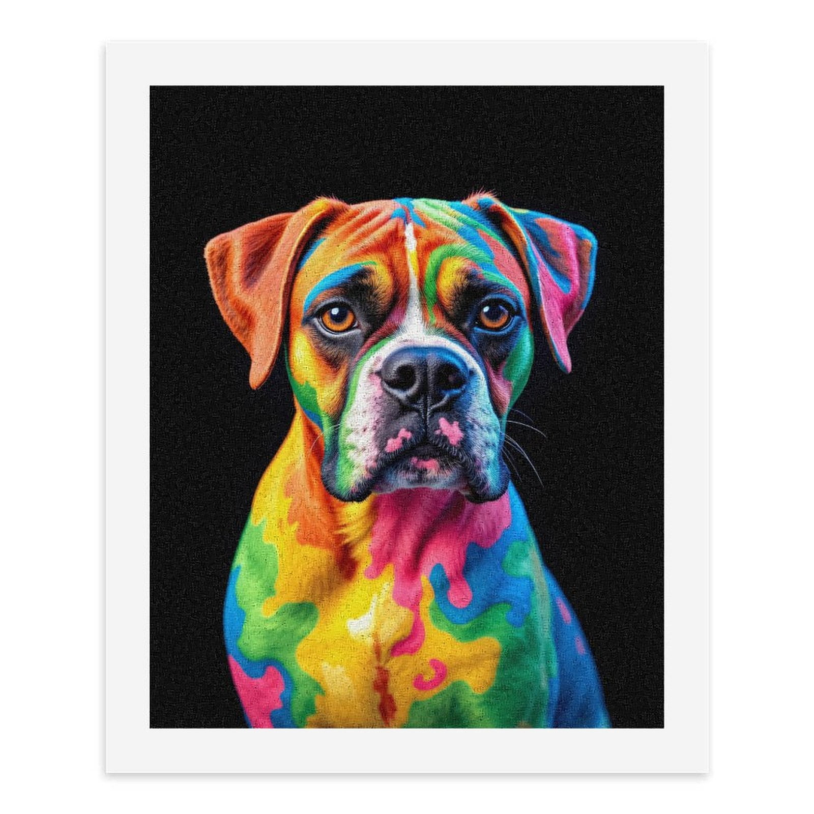 Paint by Numbers Kit for Adults, Colorful Canine Portrait Art Paint by Numbers, Easy Paint by Numbers Kit for Adults Beginner, DIY Adult Paint by Number Kits on Canvas, 12x16in Home Decor