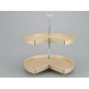 Wood Pie Cut Lazy Susans Banded Wood Economy Lazy Daisy Sets, Dependently Rotating, Pie-Cut Shaped, Two Shelf Sets,...