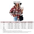 thumbnail image 4 of Tops a cuadros con botones,Blusa de manga larga con botones para mujer, camisa con cuello vuelto, la mejor de su clase, 4 of 4