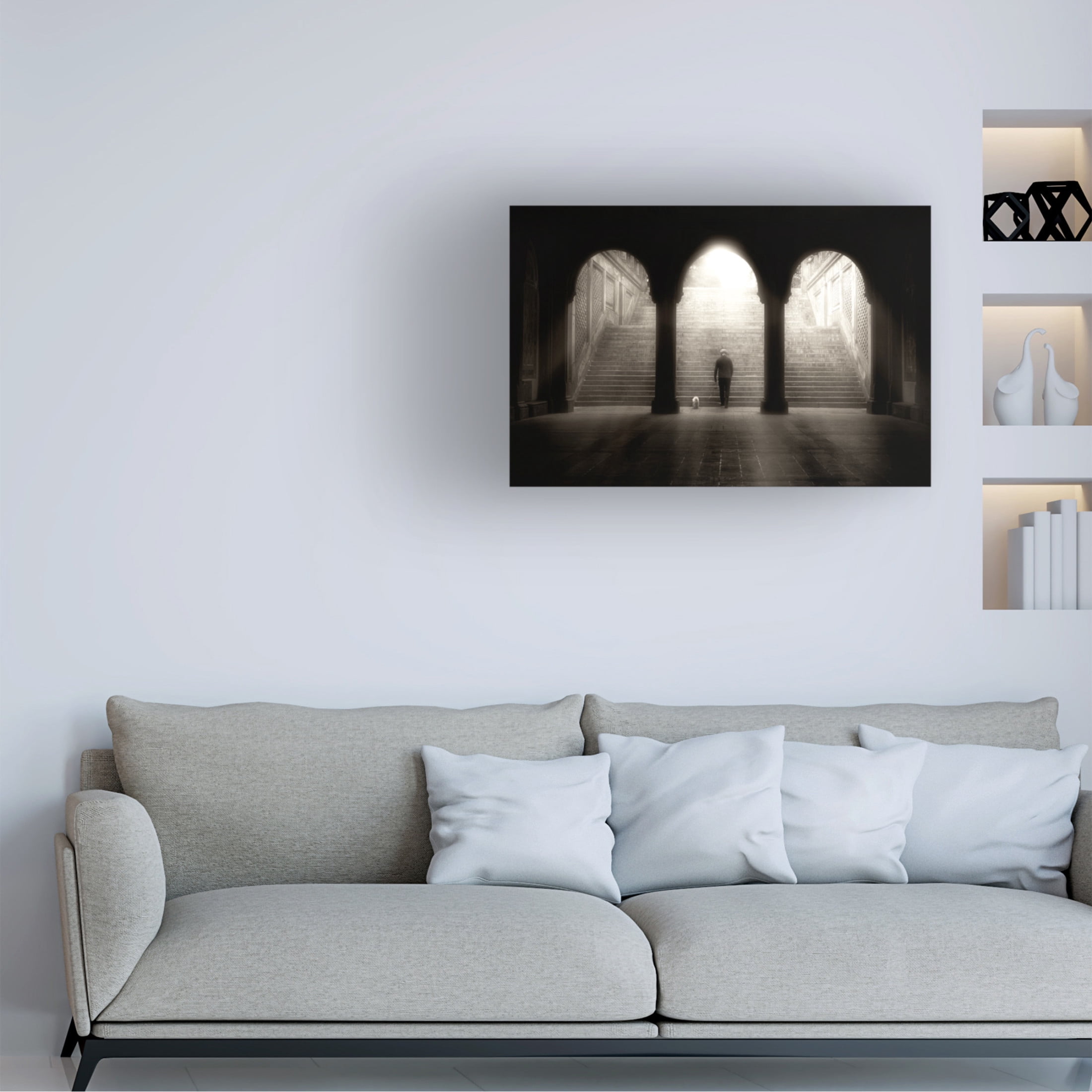Canvas Wall Art - Louis-Philippe Provost 'Morning Walk' Wall Art for Living Room, Bedroom, or Office Décor by Trademark Fine Art - 19 x 12 Inches