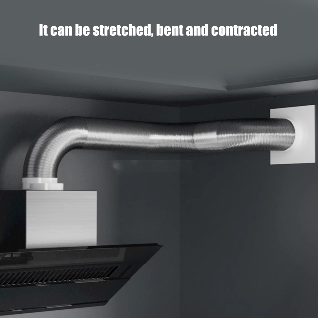 WINDLAND Aluminum Smog Pipe Semi-Flexible Ventilation Duct Bathroom Exhaust Fan Hose