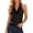 Black, variant on Top for Women Sleeveless Women's Solid Color Lace Bandage Satin Fitted Sling Top White S