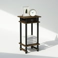 thumbnail image 2 of Furinno Turn-N-Tube Tall Nightstand with Bin, Columbia Walnut/Black/Dark Brown, 2 of 7