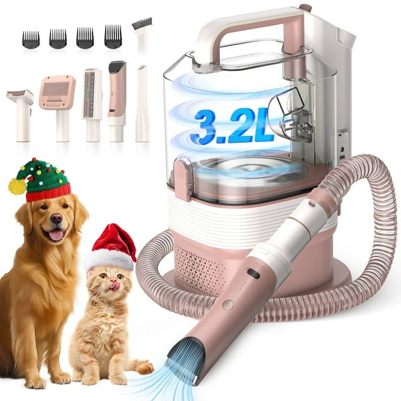 BEBANG 6-in-1 Dog Grooming Vacuum, 3.2L Dust Cup Pet Grooming Kit,  13000Pa Suction, Low Noise Dog Cat Hair Remover