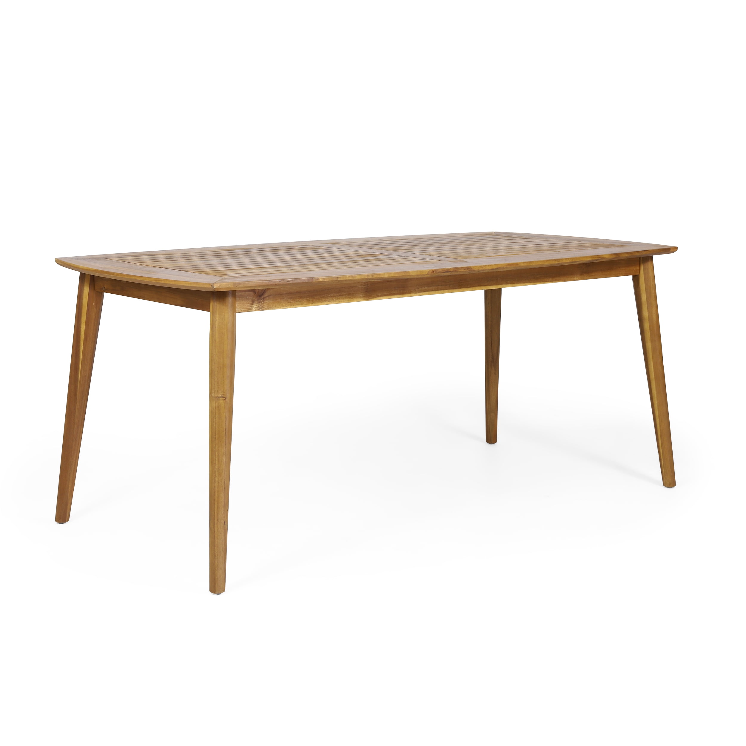 Outdoor Dining Table, Standard Acacia Wood Frame Household Table for Patio Garden, Teak