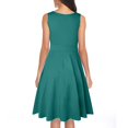 thumbnail image 4 of KaLI_store Spring Dresses for Women Women's Casual Flowy Pleated Loose Dresses Short Sleeve V Neck Ruffle Leopard Print High Waist Dresses Green,XL, 4 of 5