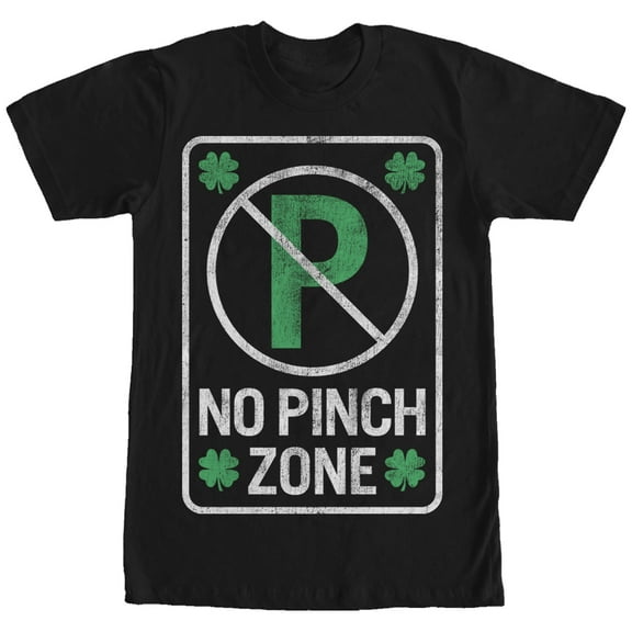 Men's Lost Gods St. Patrick's Day No Pinch Zone  Graphic Tee Black 2X Large