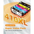 thumbnail image 4 of Lot de 5 Cartouches d'Encre 410TG pour Epson 410, Ensemble Combiné de Cartouches d'Encre Remises à Neuf pour Epson 410TG, Fonctionne avec Epson Expression XP-830 XP-7100 XP-640 XP-530 (Noir, Cyan,, 4 of 6