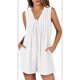 thumbnail image 3 of Mono de Verano para Mujer, Holgado, Sin Mangas, Plisado, con Lazo Frontal y Cuello en V, , Talla M, 3 of 6