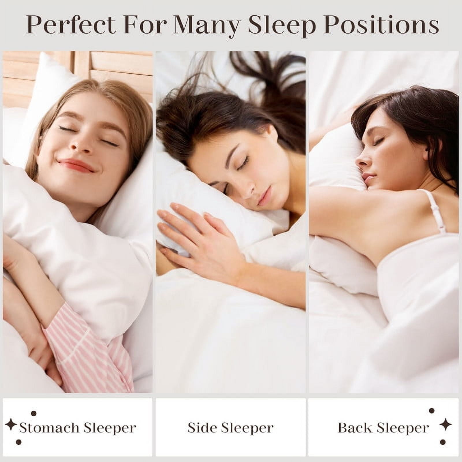 JUSTLET Standard Size Pillows Set of 2-Down Alternative Pillows for Side，Back，Stomach Sleepers，Breathable & Skin-Friendly，Machine Washable，20" x 26"