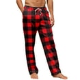 thumbnail image 6 of Zimjoy Mens Plaid Sleep Pant Elastic Waist Cozy Flannel Pajama Pants Lightweight Drawstring Comfy Pajama Pants Casual Warm Sleepwear Sleep Pant with Pockets, Wine S, 6 of 6