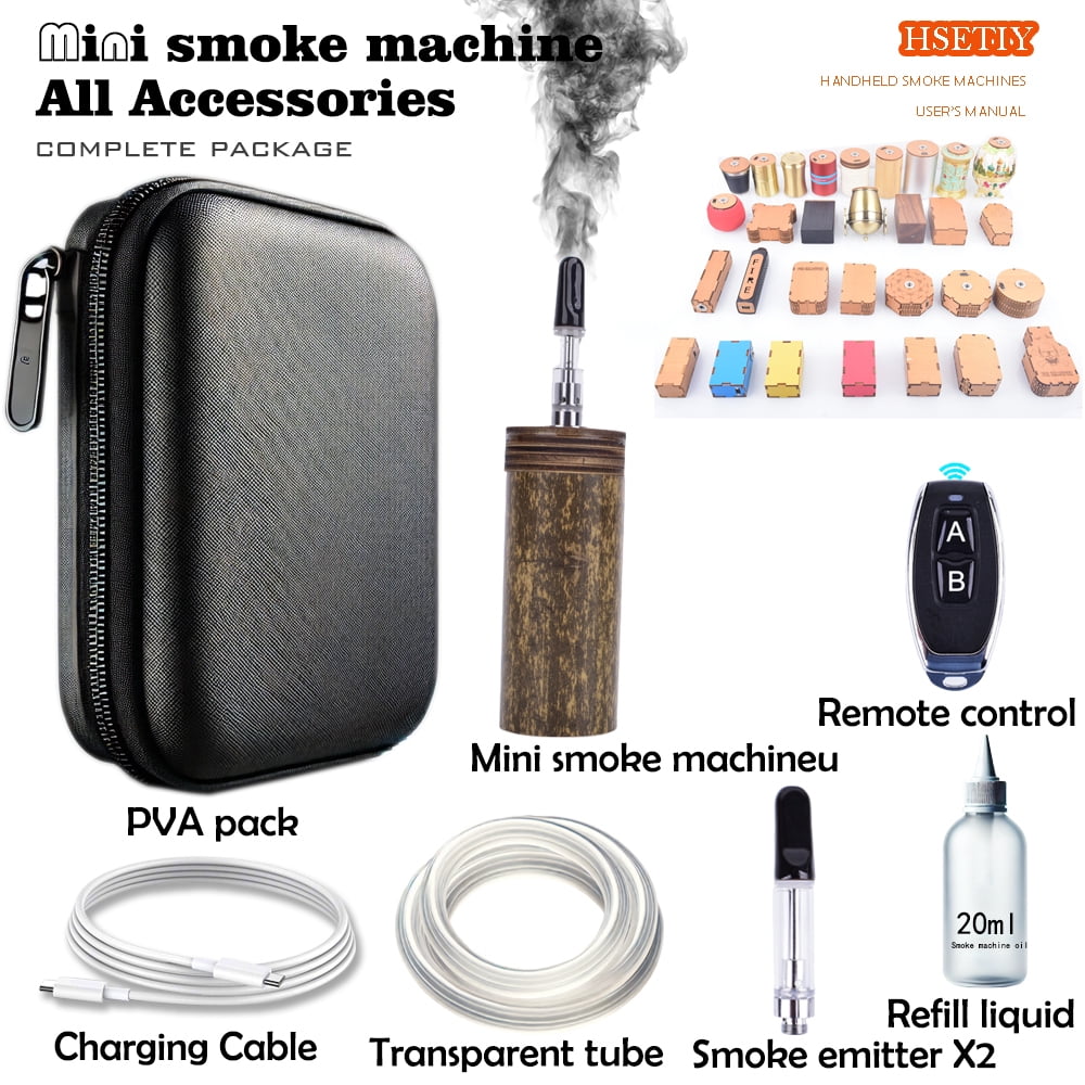 Mini Fog Machine Brown Bamboo，Mini Handheld Smoke Machine Wireless Remote Control Smoke Maker for Videos Photography Outdoor Activities Party Stage Effect