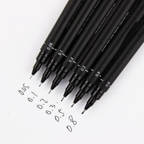 Black Pigment Liner Fineliner Waterproof Anime Comics Sketching Ink Drawing Pen Multi-color Plastic