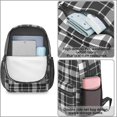 thumbnail image 4 of Black and White Checkered Pattern 17" School Backpacks for Teens,Waterproof Oxford Fabric,S-Shape Padded Straps for School,Travel,Hiking,Camping, 4 of 6
