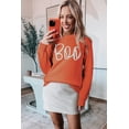 thumbnail image 5 of Redhotype Boo Print Knit Sweater: Long Sleeves, Drop Shoulder Chic, 5 of 8