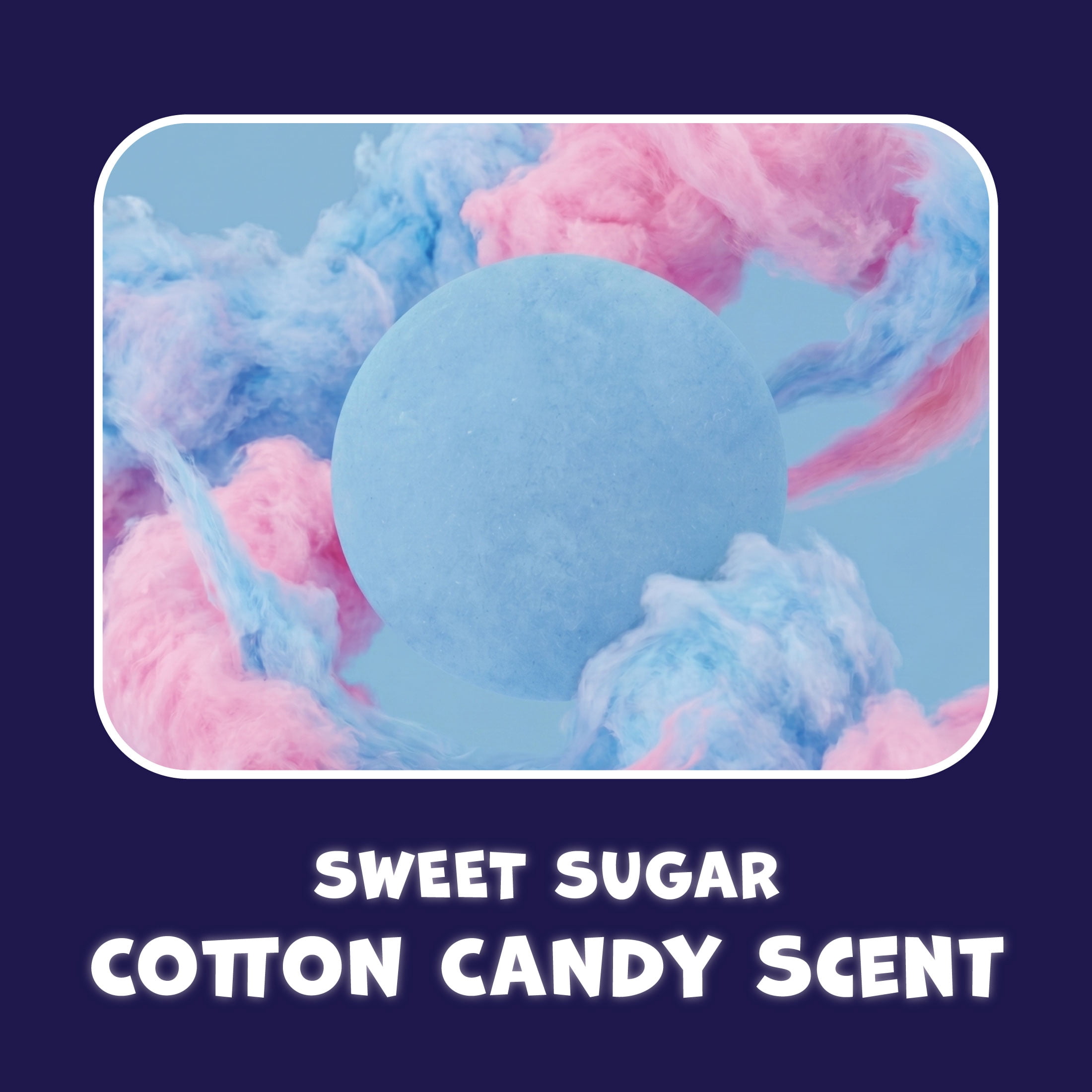 Glam & Beauty Blue Cotton Candy Bath Bomb with Hidden LED Light Surprise – Color Changing Glow Bath Fizzy for Kids 4+, Spa-Like Moisturizing Bath Experience
