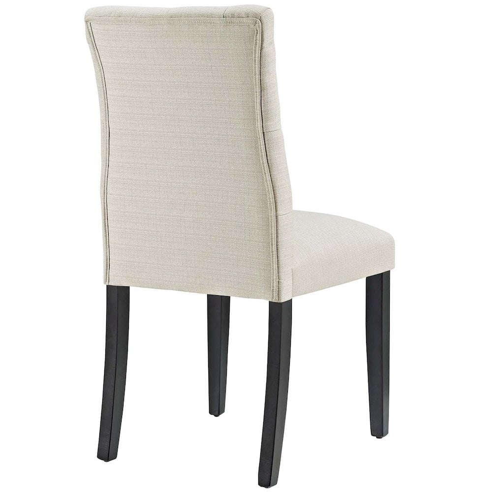 Modway Duchess 21.5" Button Tufted Polyester Fabric Dining Chair in Beige