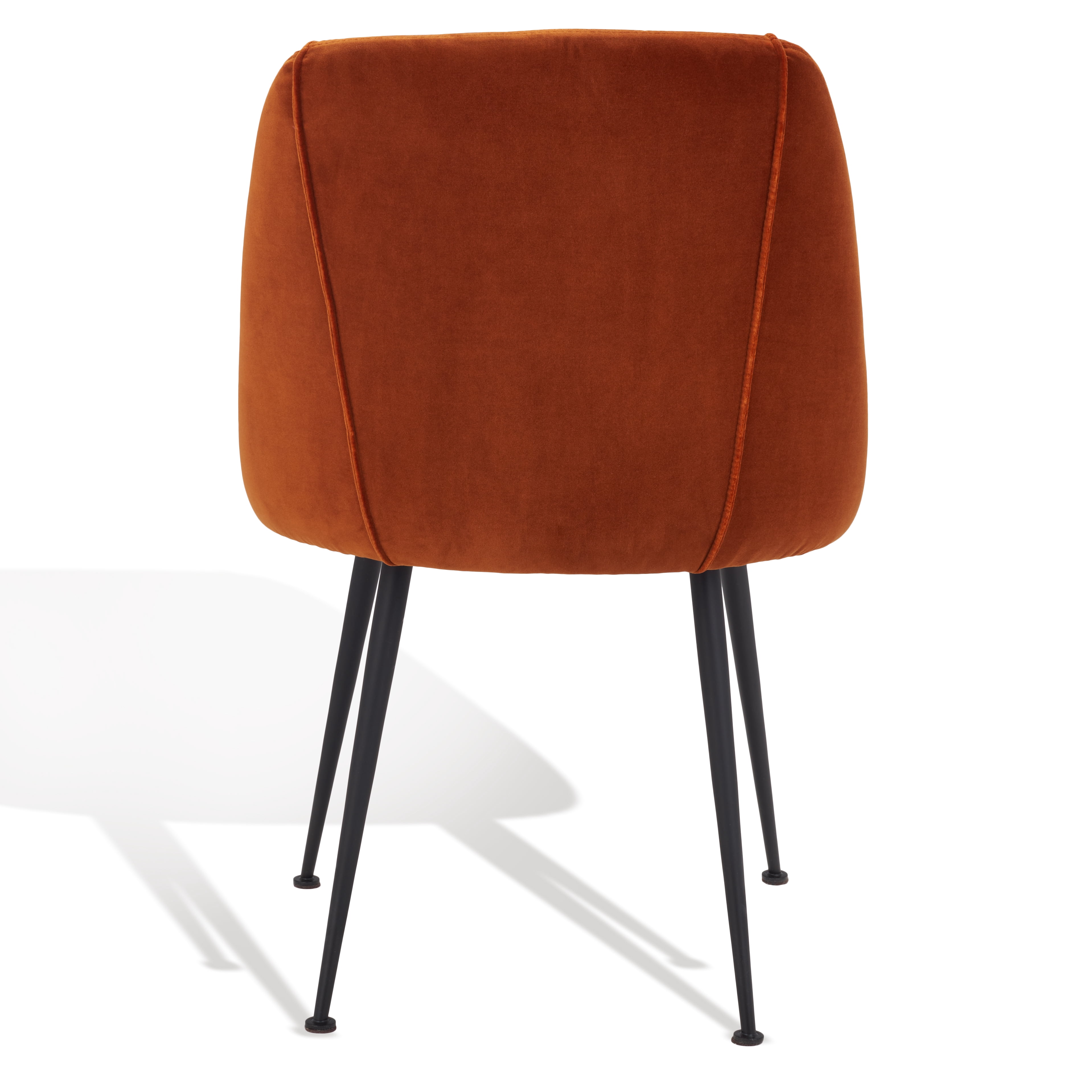 SAFAVIEH Couture Foster Classic Velvet Solid Dining Side Chair, Rust/Black