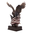 thumbnail image 3 of Ebros Large 14.5" Tall Bald Eagle Perching On American Flag Figurine With Base, 3 of 4