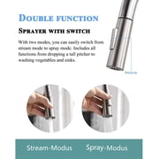 Zovajonia Touch Kitchen Sink Faucet Pull Out Sprayer Brushed Nickel Mixer Tap Stainless