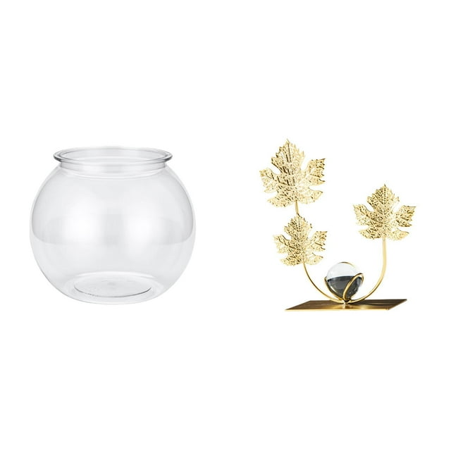 Adorno Transparente Para Pecera Pequeña, Cuenco Para Bricolaje, Jarrón, Mesa, Dormitorio, Escritorio, Sala De Estar, Decoración Del Hogar, Hojas, Estatua, Estantería, Escultura, Regalo De