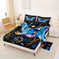 thumbnail image 2 of jejeloiu Celestial Moth Bed Sheets For Girls,Boho Floral Print Full Size Sheets,Black Multi Color,4 Pieces,1 Flat Sheet, 1 Fitted Sheet and 2 Pillowcases, 2 of 6