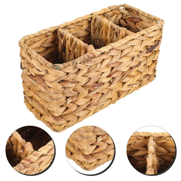WEAVILUX Bathroom Accessories Woven Storage Basket Brown 1Pcs