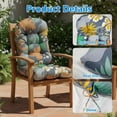 thumbnail image 2 of GKXLH Outdoor Adirondack Chair Cushions, Water Resistant Patio Rocking Chair Cushion, Non-Slip High Back Patio Pads with Ties (43" x 19" x 3", Flowers, 1 Pack), 2 of 12