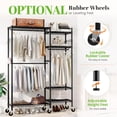 thumbnail image 6 of HOKEEPER 45"x18"x81" Heavy Duty Portable Closet Rack with Rubber Wheels, Rolling Wire Garment Rack for Hanging Clothes, Metal Freestanding Clothes Racks with Shelves, Adjustable Clothing Rack, 6 of 9