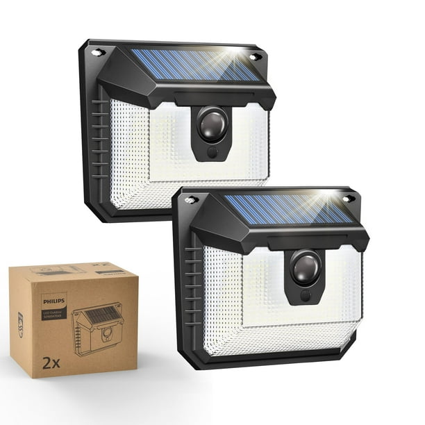 Luces solares de pared para exteriores Philips con sensor de movimiento de 120 LED