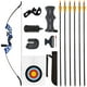 thumbnail image 1 of Piaoyu Juego de Arco y Flechas de 50" para Adultos, Kit de Arco Recurvo de Metal con Elevador hacia la Derecha de 40 Lb para Objetivo de Caza Principiante a Intermedio, 1 of 12