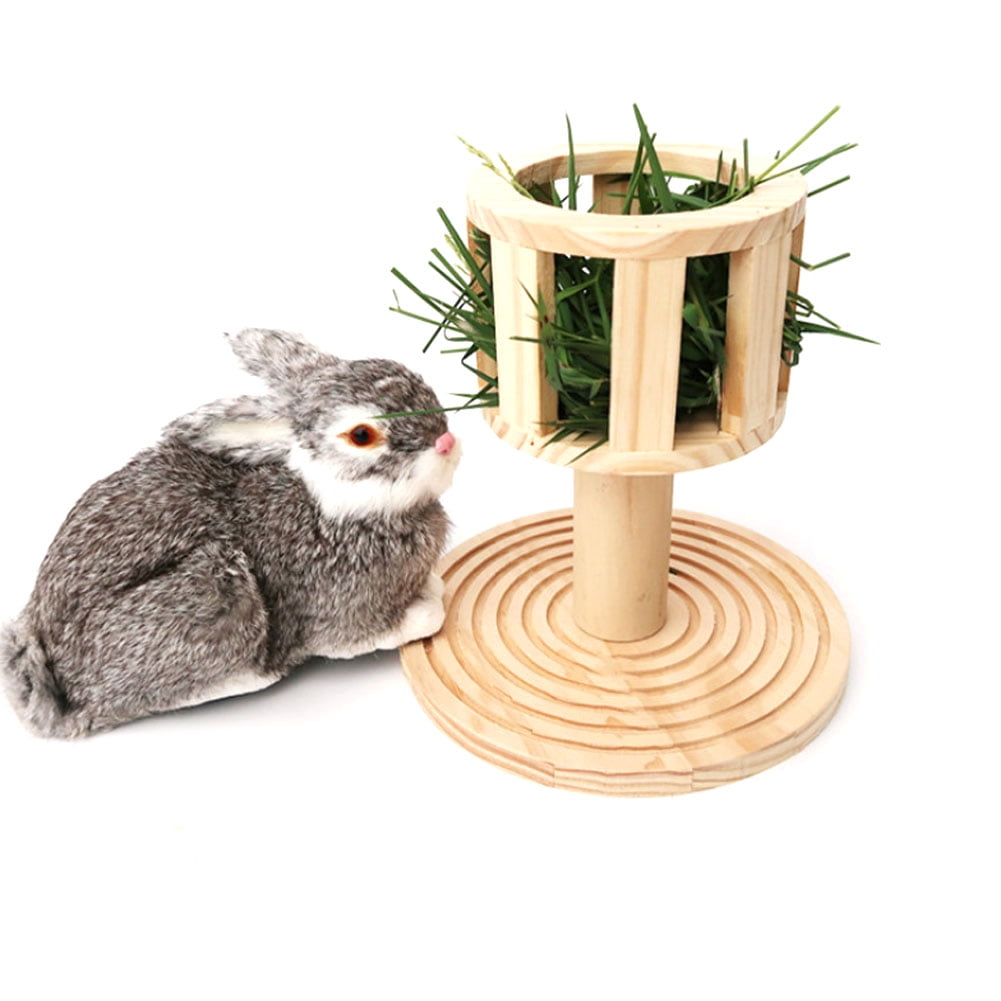 Hay Manger Rabbit Wooden Hay Holder Food Bowl Pet Diy Multifunctional